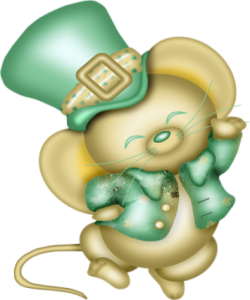 cute st. patrick's day mouse
